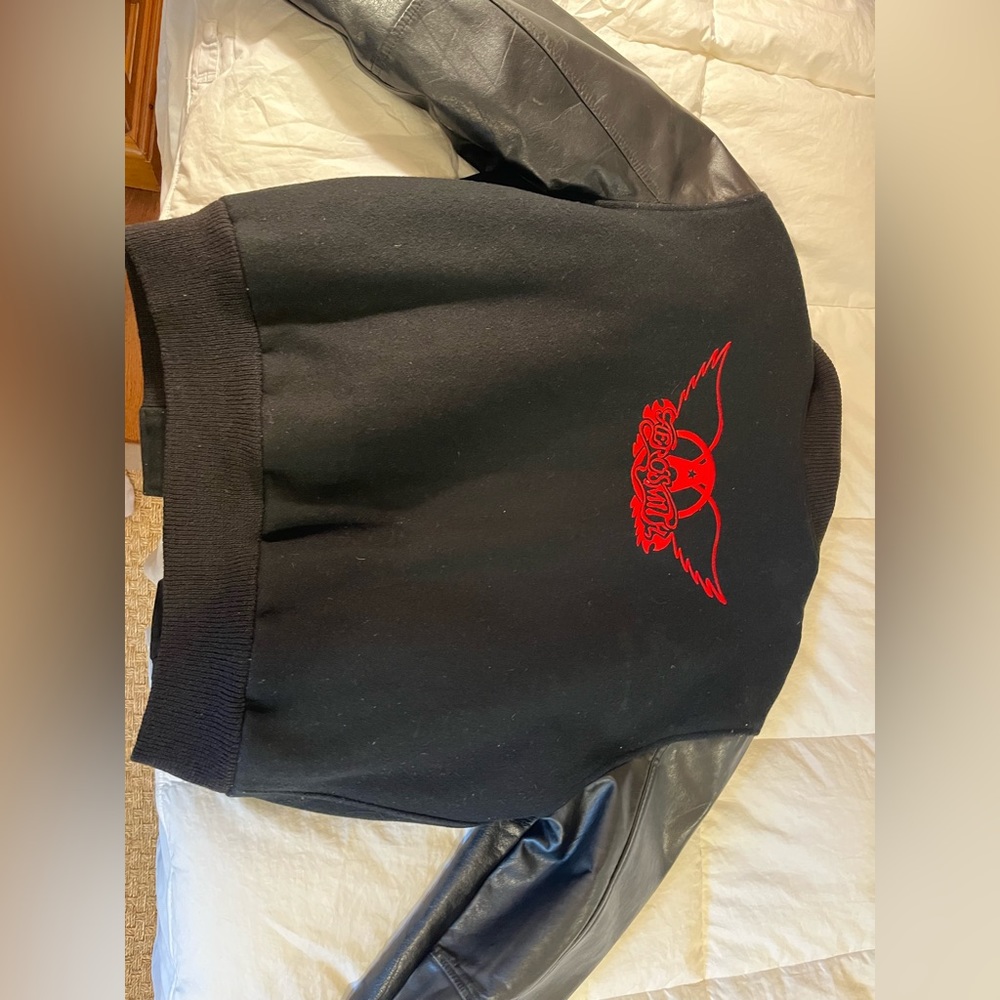 Men’s Large Varsity West Leather Aerosmith Jacket from Get a Grip 93-94 Tour